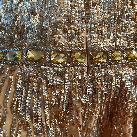 Sherri Hill gold strapless sequin dress 6 SN 1067911 - Picture 9 of 9
